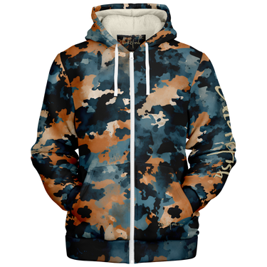 Chokefish™ Microfleece Zip-Up Hoodie Acid-Wash Colors-011